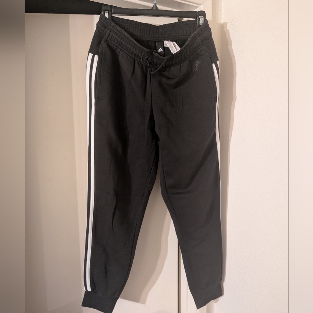 Kids Black Jogger Pants with White Stripes